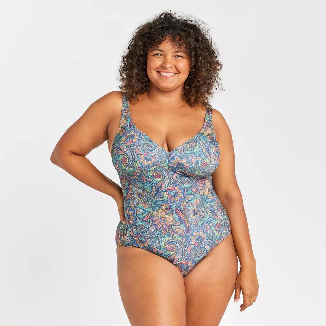 Women One-Piece swimsuit - Daria paisley, khaki, , large image number 6