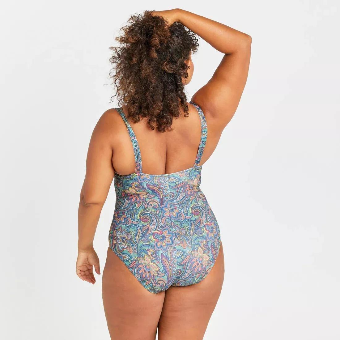 Women One-Piece swimsuit - Daria paisley, khaki, , large image number 7