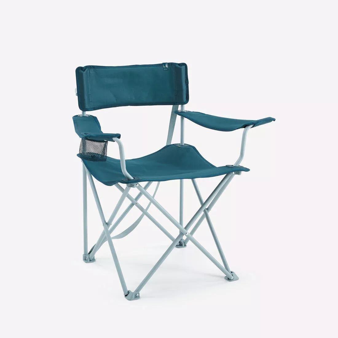Camping Folding Armchair, Navy, No Color, large image number 0