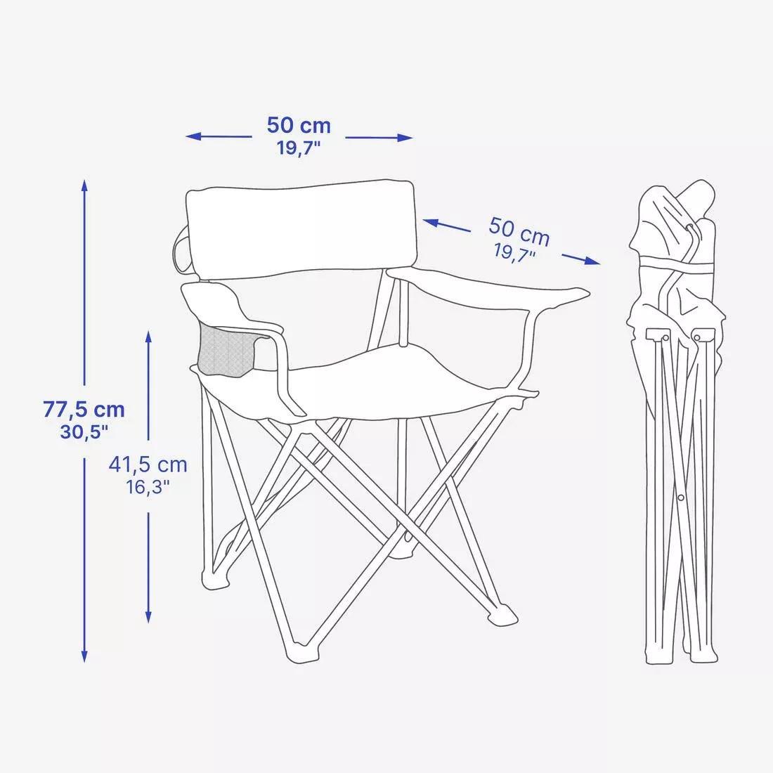 Camping Folding Armchair, Navy, No Color, large image number 9