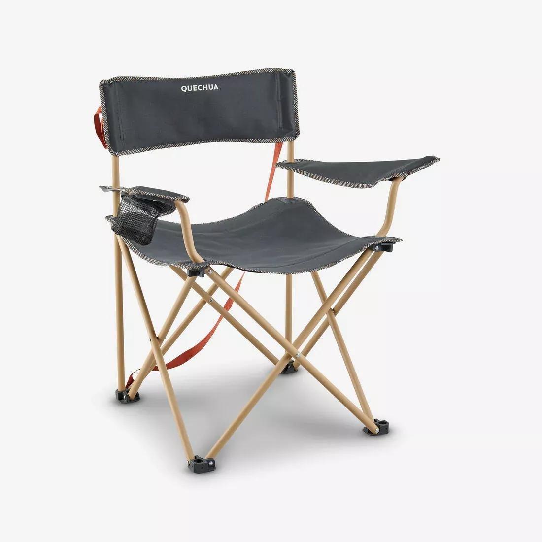 Large Camping Folding Armchair - Xl, Beige, No Color, large image number 2