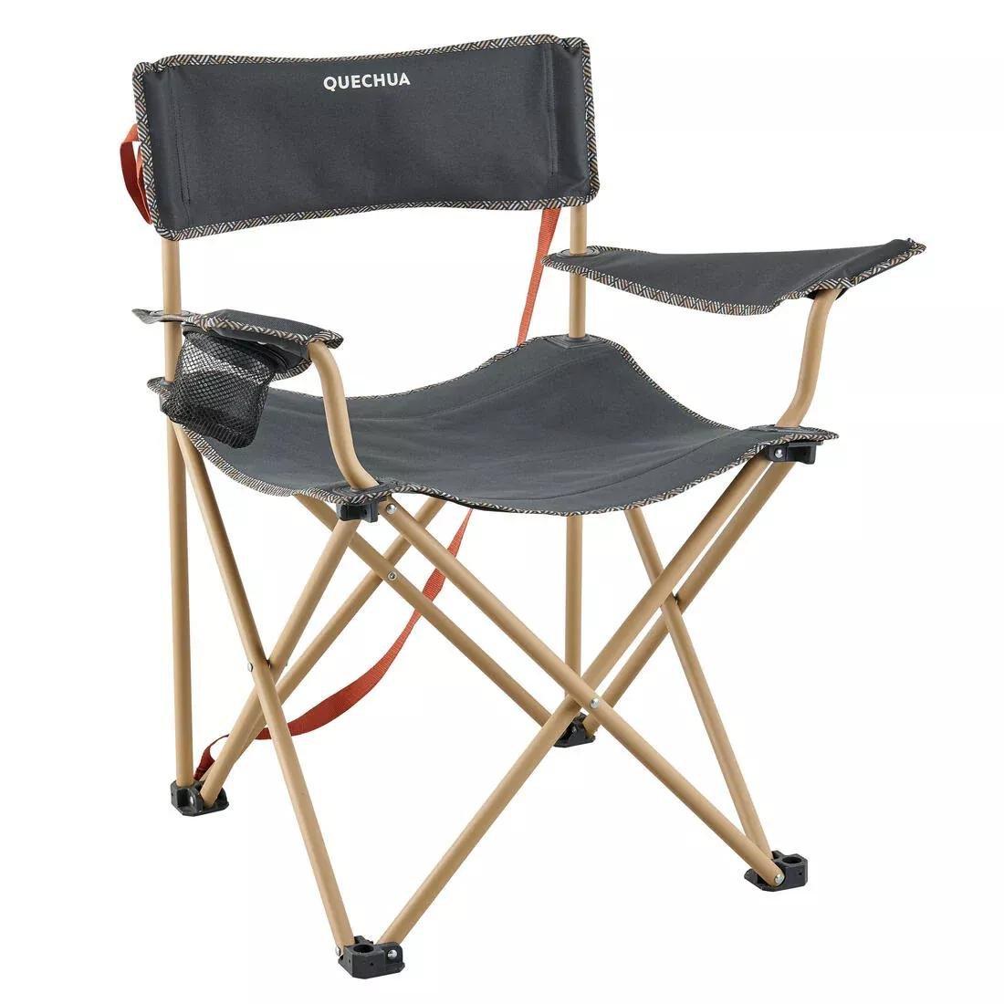 Large Camping Folding Armchair - Xl, Beige, No Color, large image number 3