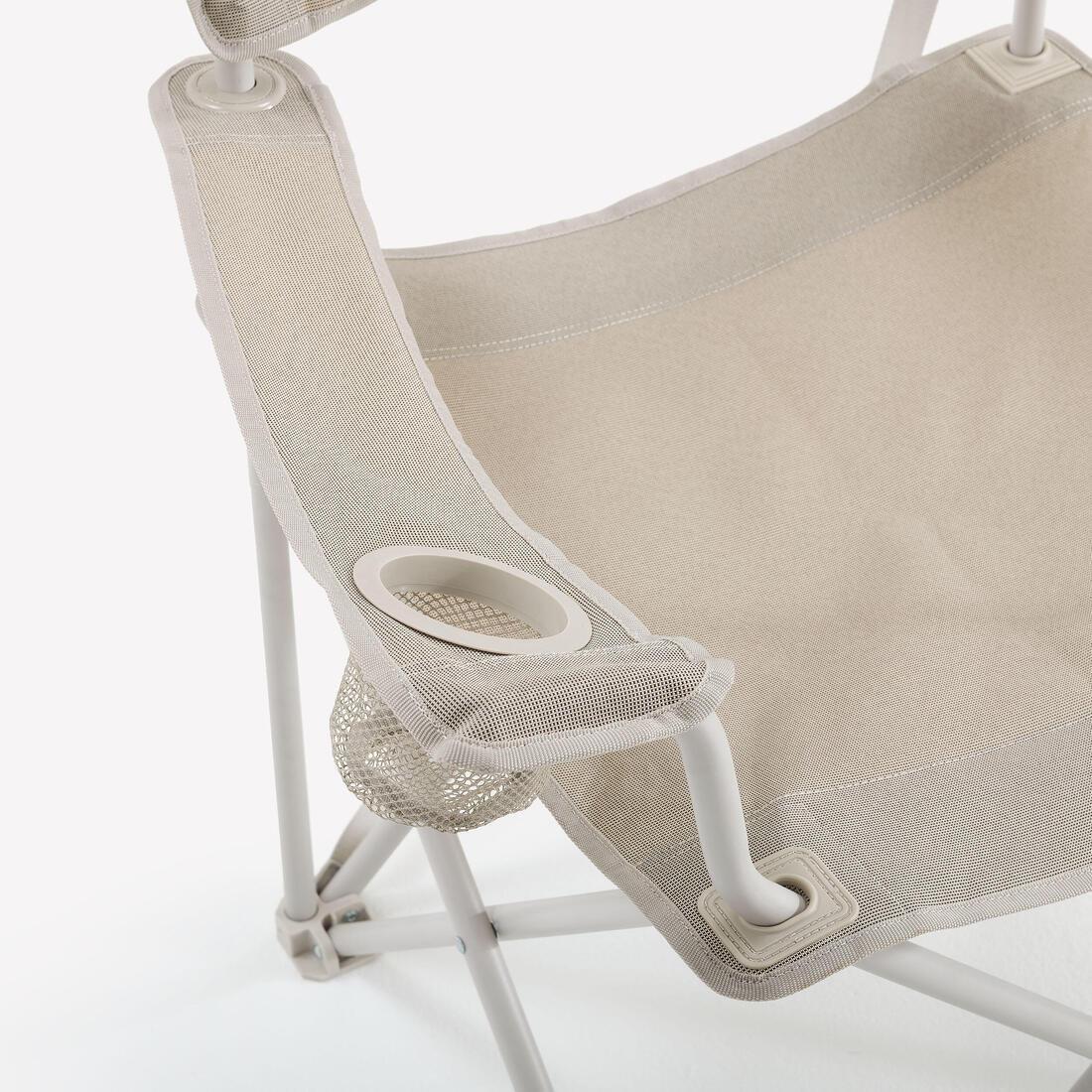 Large Camping Folding Armchair - Xl, Beige, No Color, large image number 12