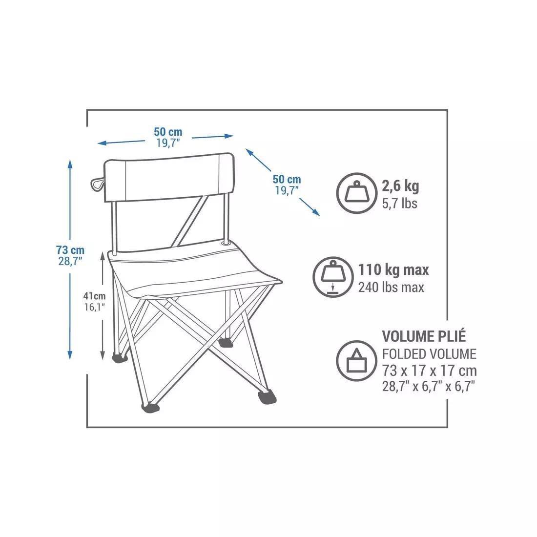 Folding Camping Chair, Blue, No Color, large image number 2