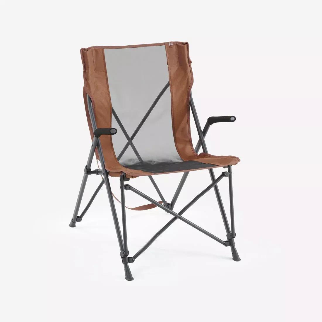 Camping Comfortable Folding Armchair, Brown, No Color, large image number 0