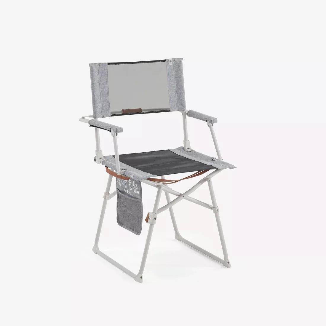 Camping Comfortable Folding Table Chair, Grey, , medium