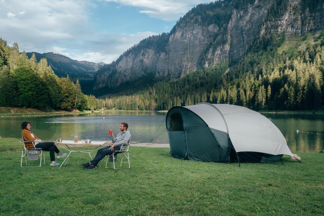 Camping Comfortable Folding Table Chair, Grey, No Color, large image number 5