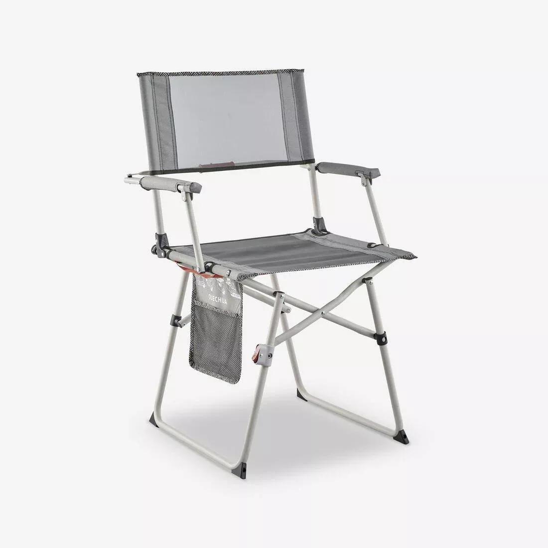 Camping Comfortable Folding Table Chair, Grey, No Color, large image number 6