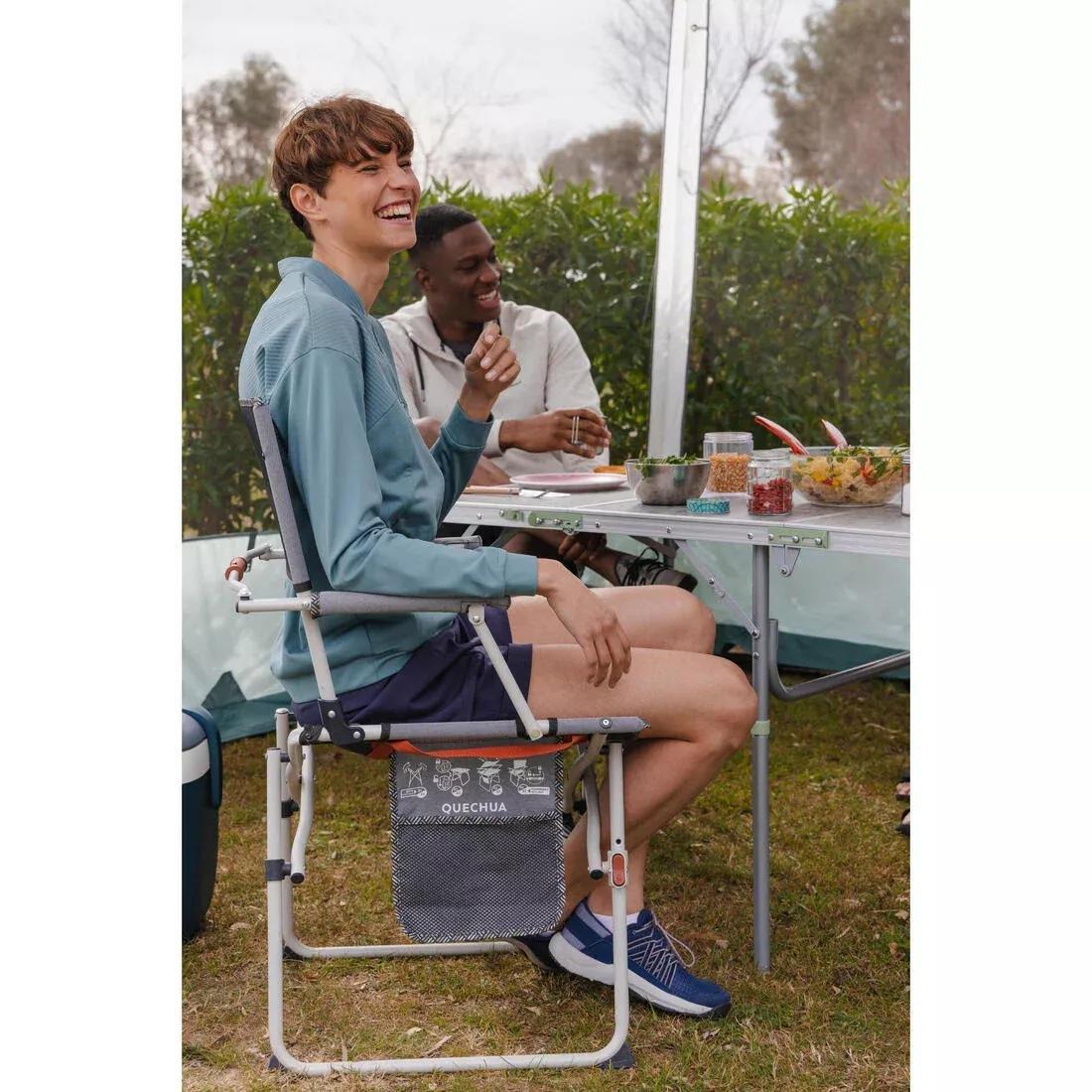 Camping Comfortable Folding Table Chair, Grey, No Color, large image number 8