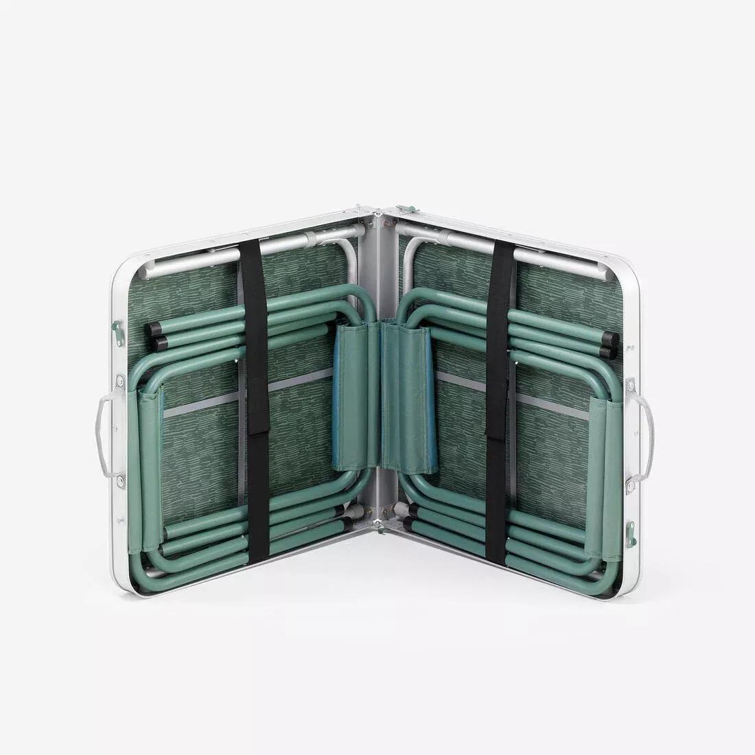 Folding Camping Table - 4 Stools - 4 To 6 People, Green, No Color, large image number 4