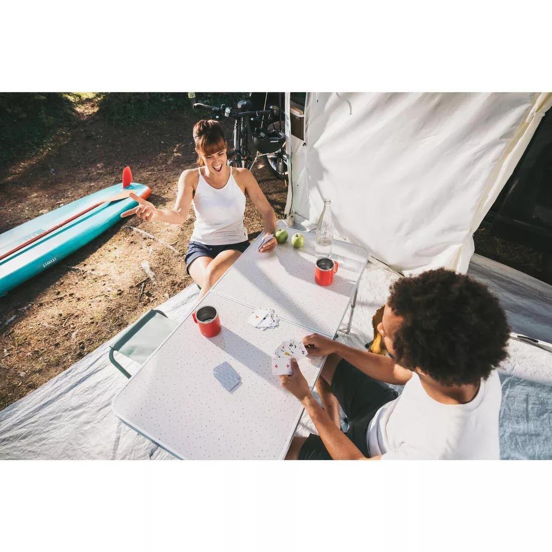 Folding Camping Table - 4 Stools - 4 To 6 People, Green, No Color, large image number 12