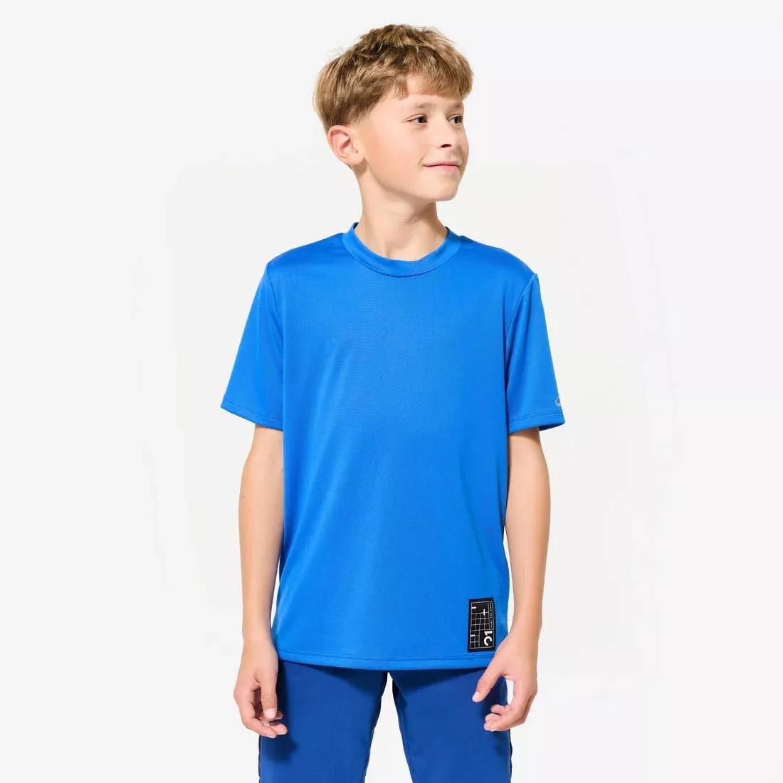 Kids Unisex Breathable T-Shirt, Blue, No Color, large image number 1