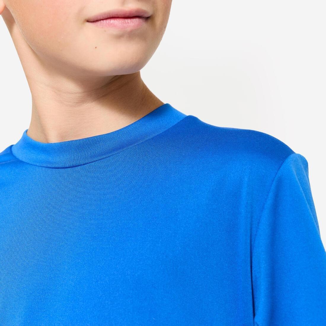 Kids Unisex Breathable T-Shirt, Blue, No Color, large image number 3