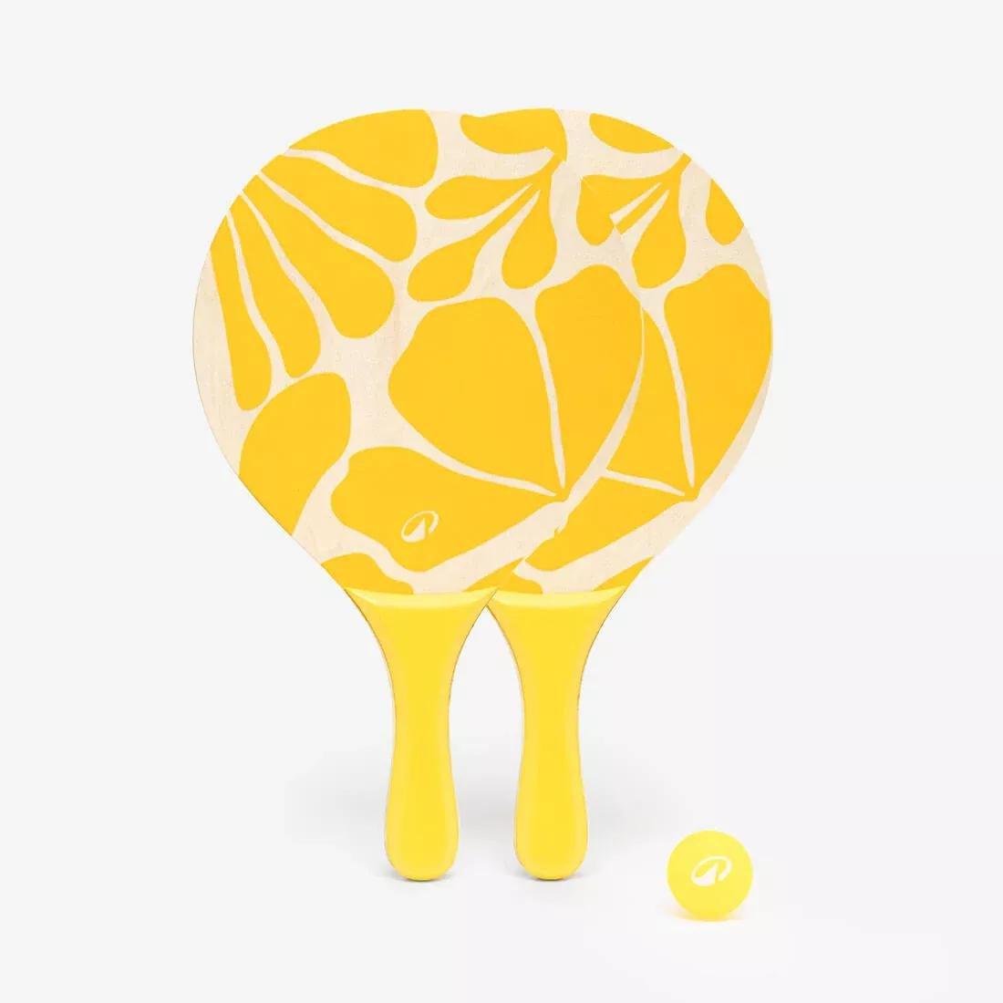 Beach Tennis Racket Set Woody Racket, Yellow, No Color, medium