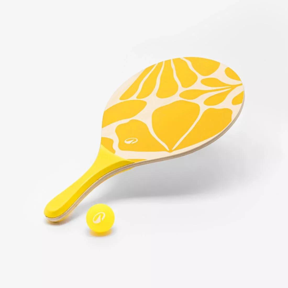 Beach Tennis Racket Set Woody Racket, Yellow, No Color, large image number 11