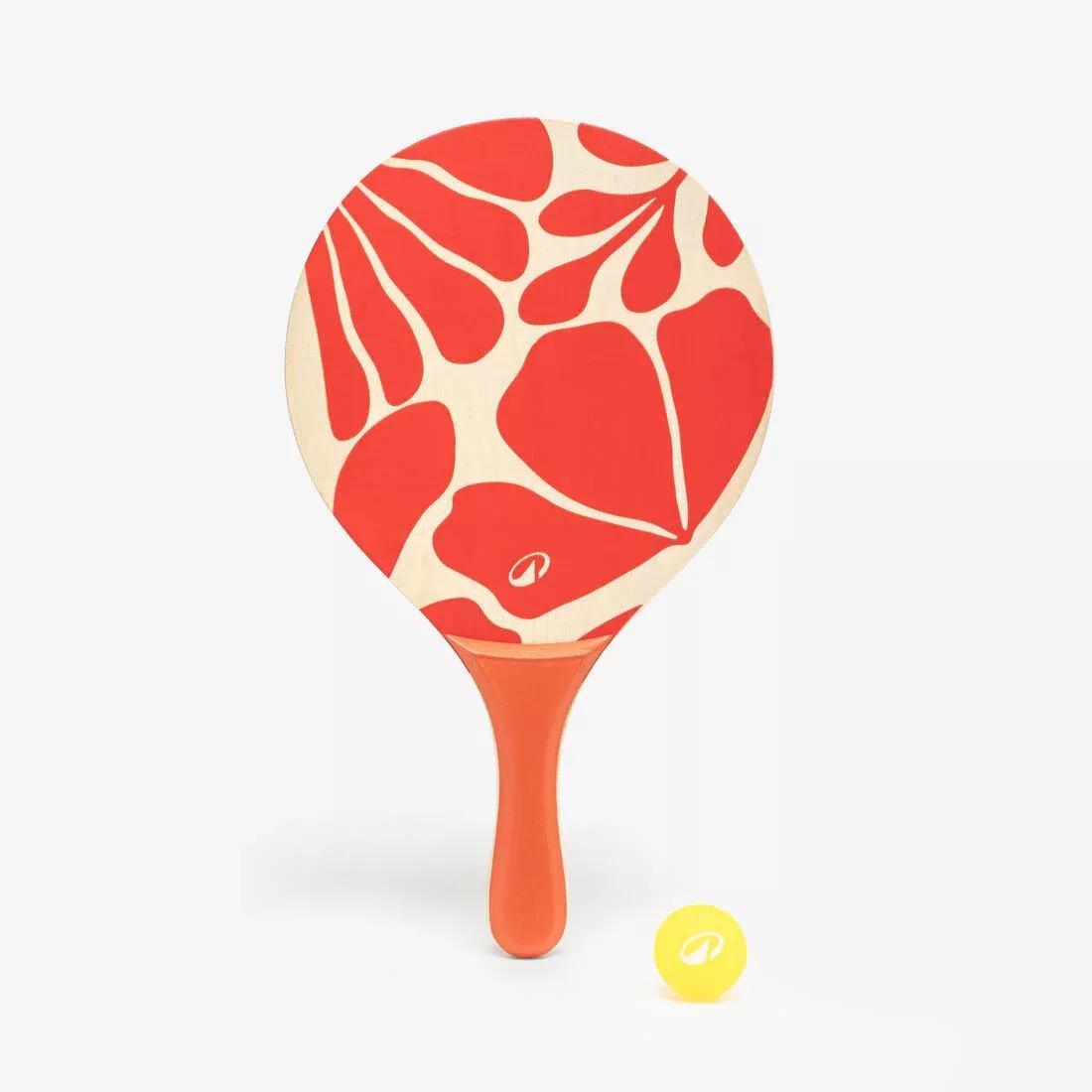 Beach Tennis Racket Set Woody Racket, Orange, No Color, large image number 5