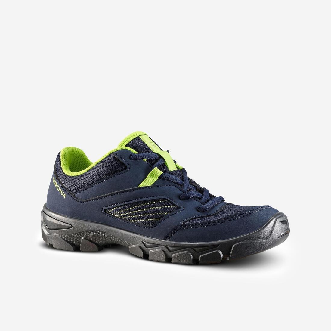 Kids Unisex Low Lace-Up Hiking Shoes - Mh100, Black/Blue, No Color, medium