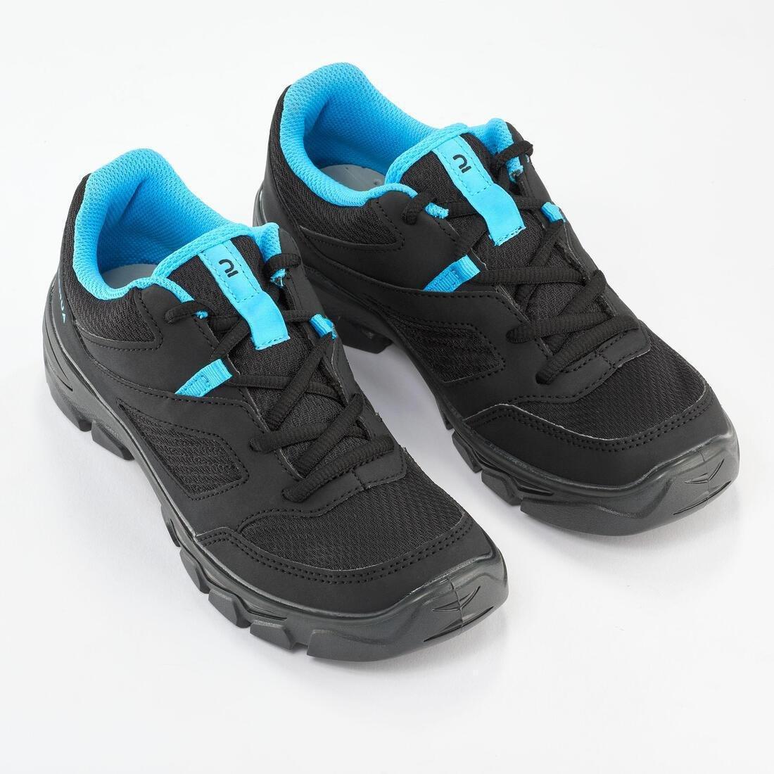Kids Unisex Low Lace-Up Hiking Shoes - Mh100, Black/Blue, No Color, large image number 3