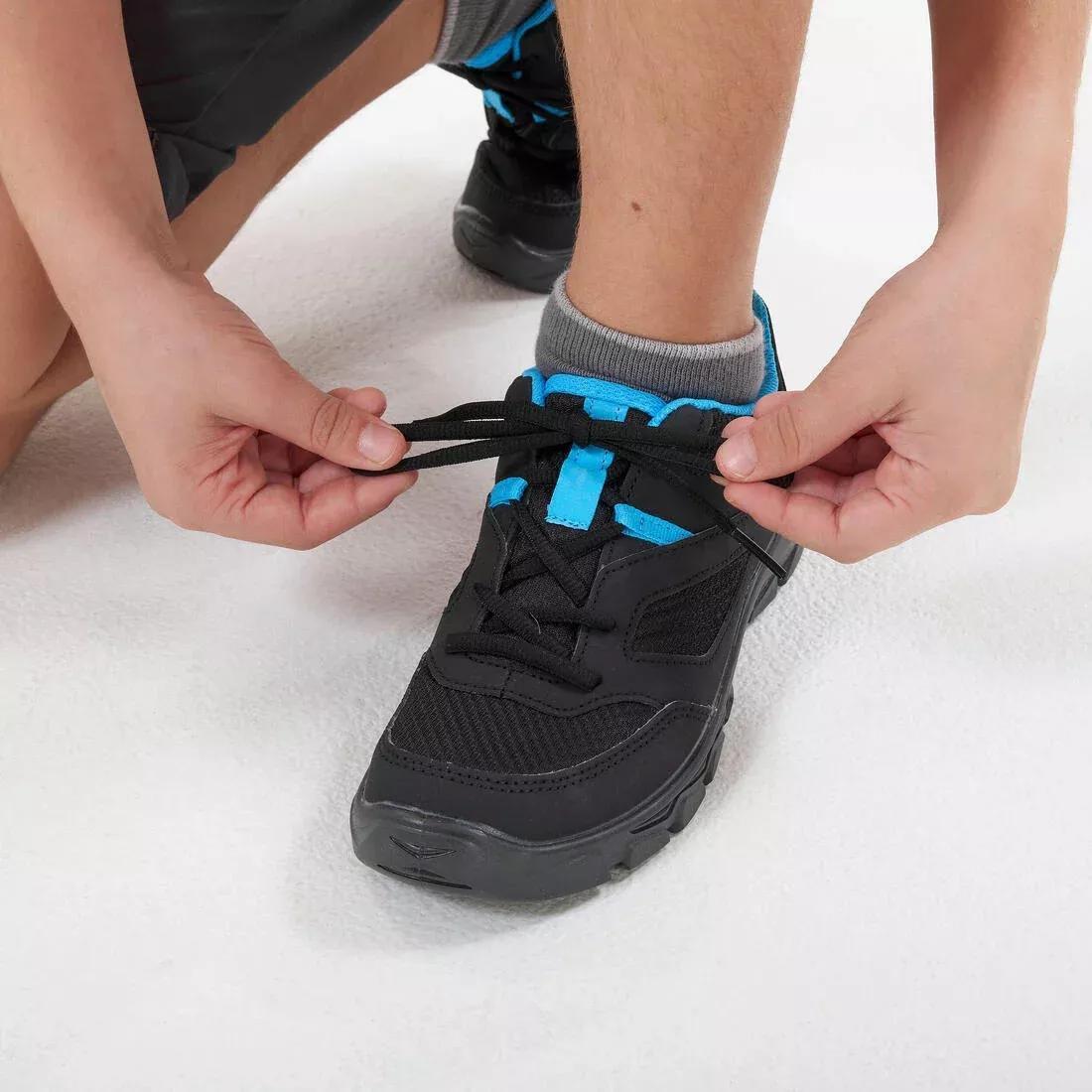 Kids Unisex Low Lace-Up Hiking Shoes - Mh100, Black/Blue, , large image number 4