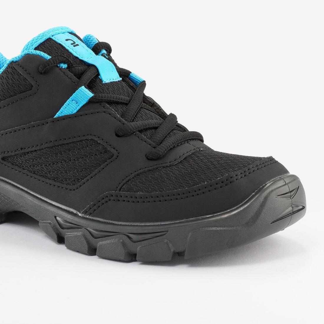 Kids Unisex Low Lace-Up Hiking Shoes - Mh100, Black/Blue, No Color, large image number 7