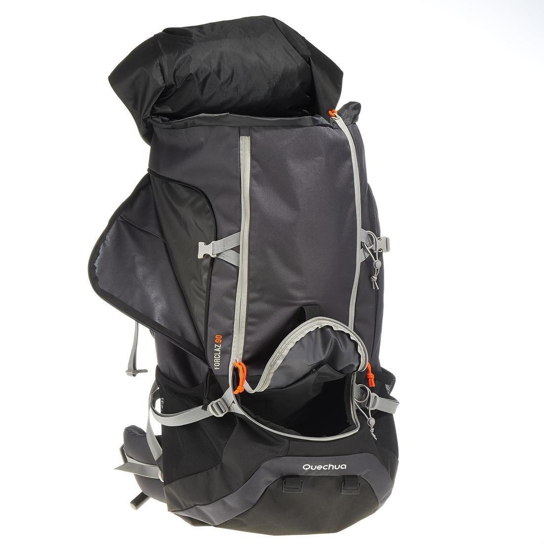 Unique Size  Men's mountain trekking rucksack | FORCLAZ 90L - grey, Carbon Grey, No Color, large image number 2