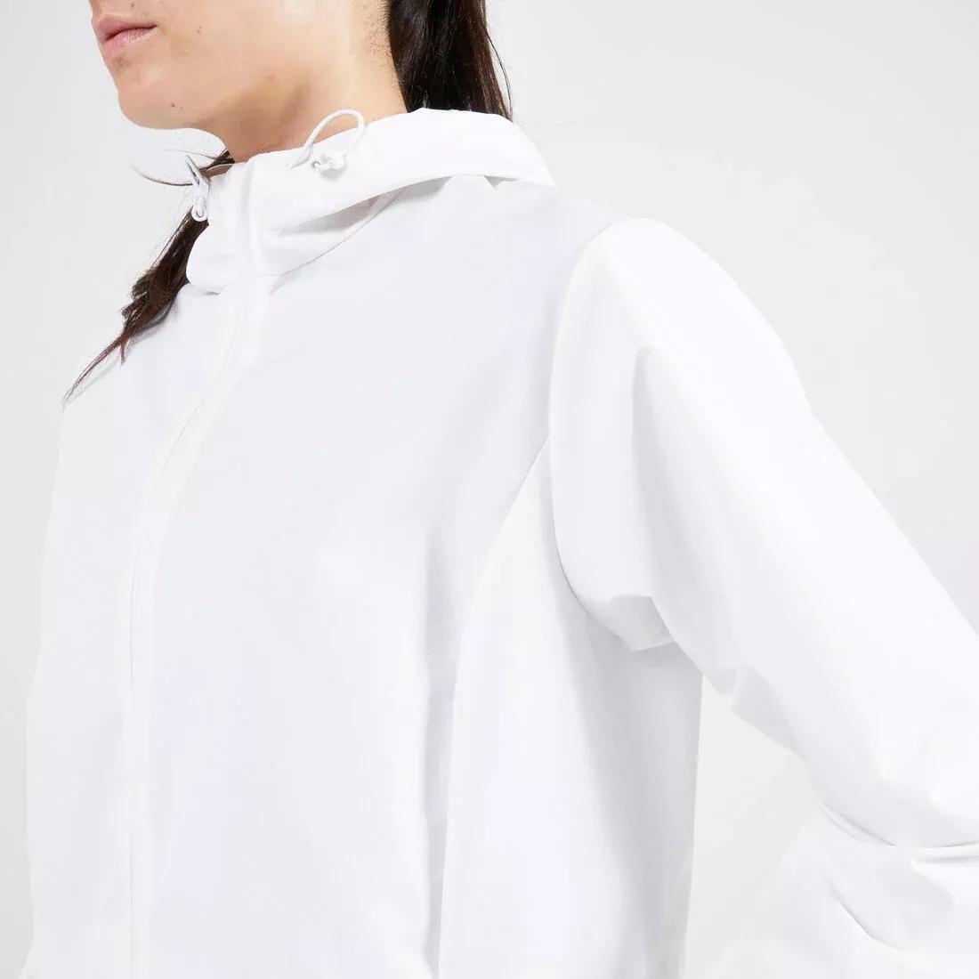 ULTRA WHITE Women's Waterproof Running Jacket - KIPRUN Run 100 Rain - White, 5401_000, medium