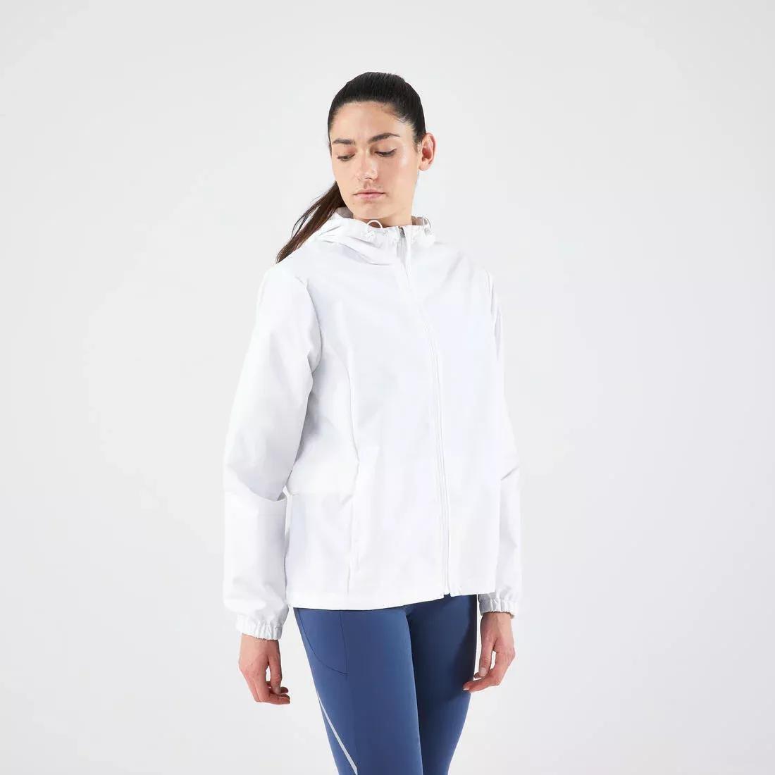 ULTRA WHITE Women's Waterproof Running Jacket - KIPRUN Run 100 Rain - White, , large image number 5