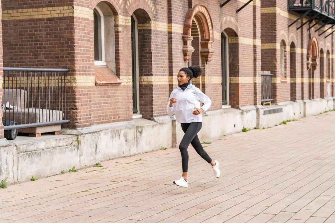 ULTRA WHITE Women's Waterproof Running Jacket - KIPRUN Run 100 Rain - White, , large image number 7