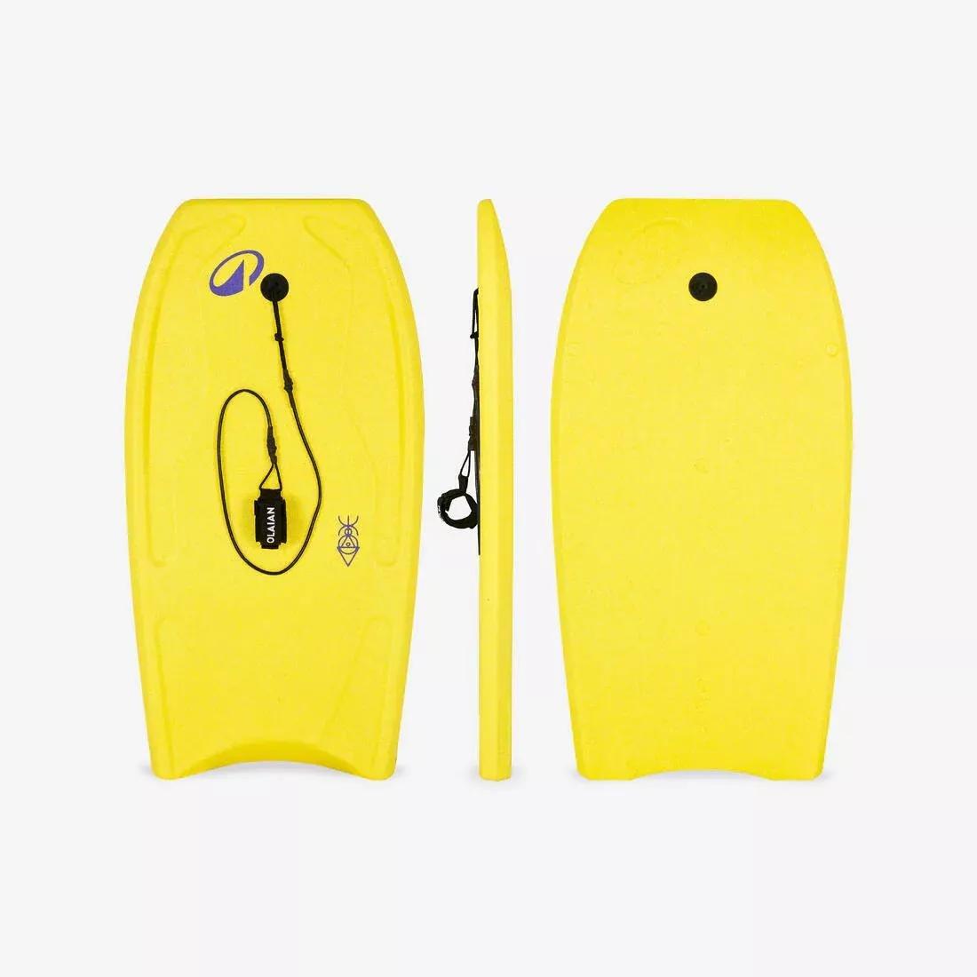 Bodyboard 100 beginner single-material preformed, Yellow, No Color, large image number 0