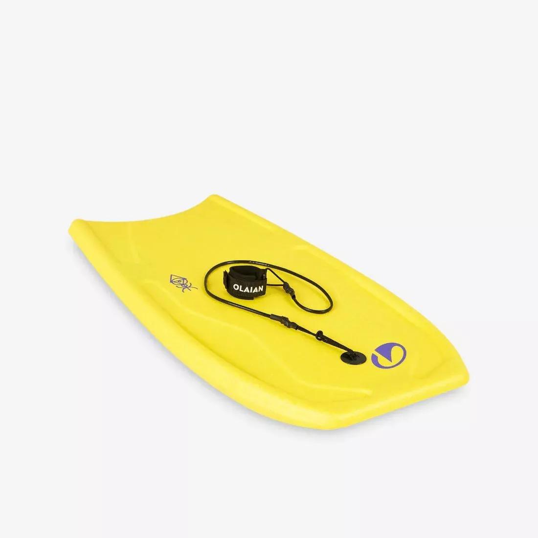 Bodyboard 100 beginner single-material preformed, Yellow, No Color, large image number 1