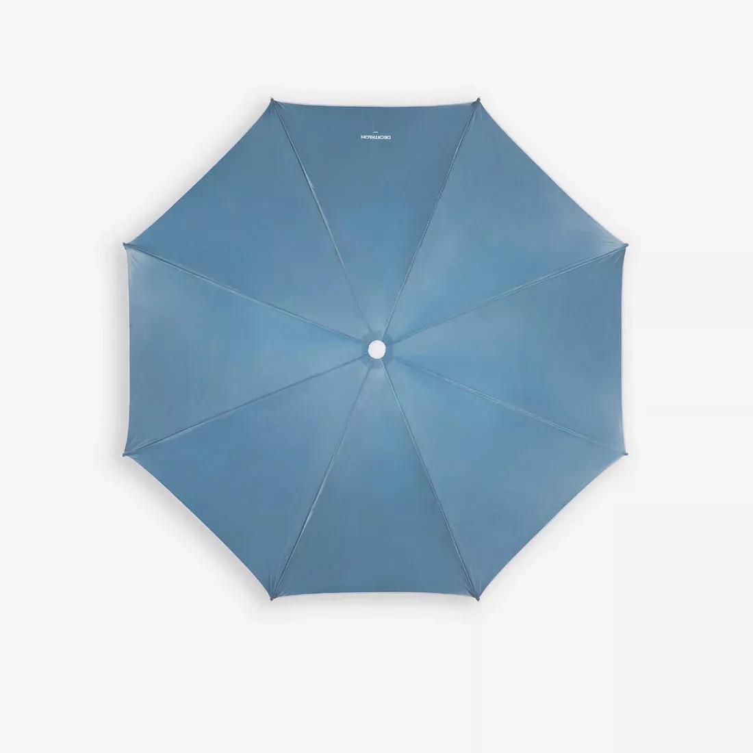 Compact 3-seater beach umbrella UPF 50+ diameter 190cm - PARUV Stripe, Blue, No Color, large image number 3