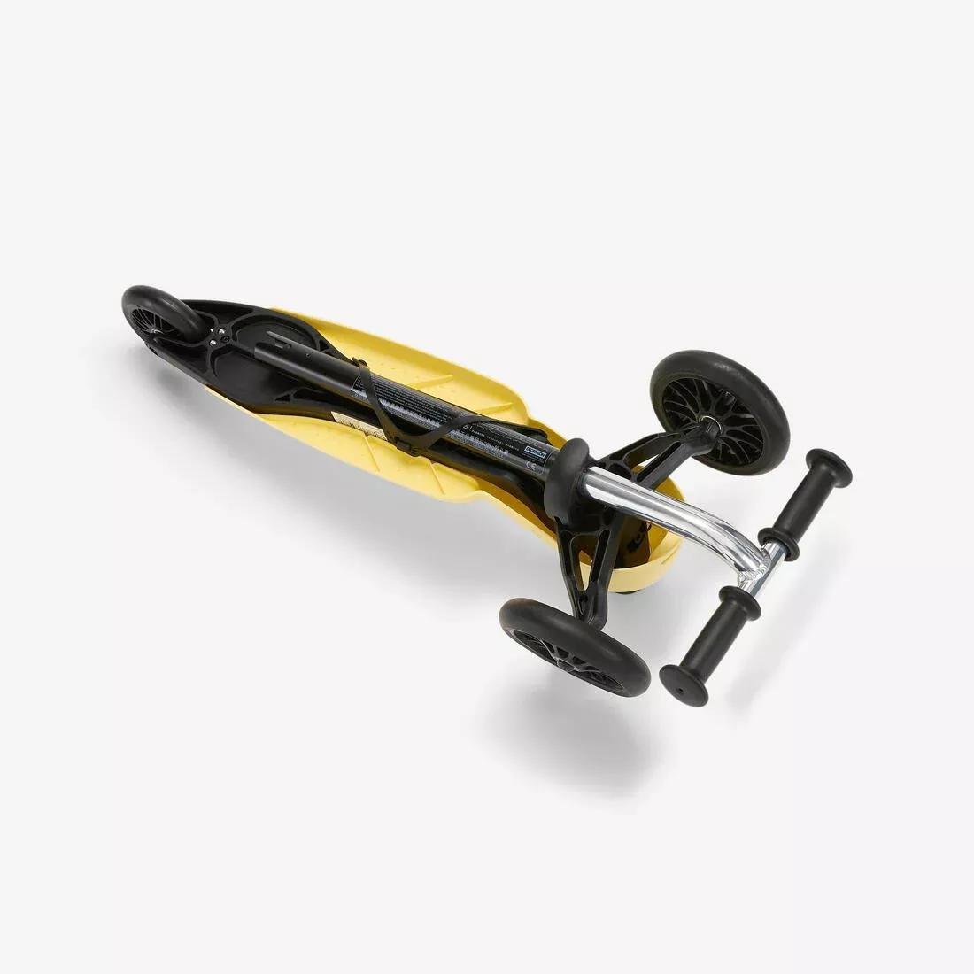 Kids 3-Wheeled Scooter - Btwin B100, Yellow, No Color, large image number 2