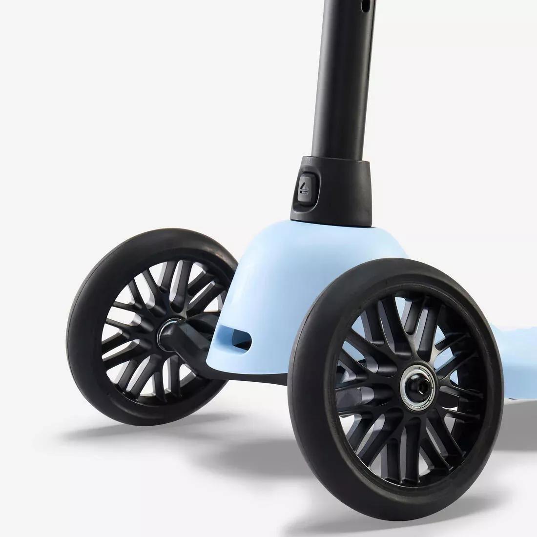 Kids 3-Wheeled Scooter - Btwin B100, Yellow, No Color, large image number 4