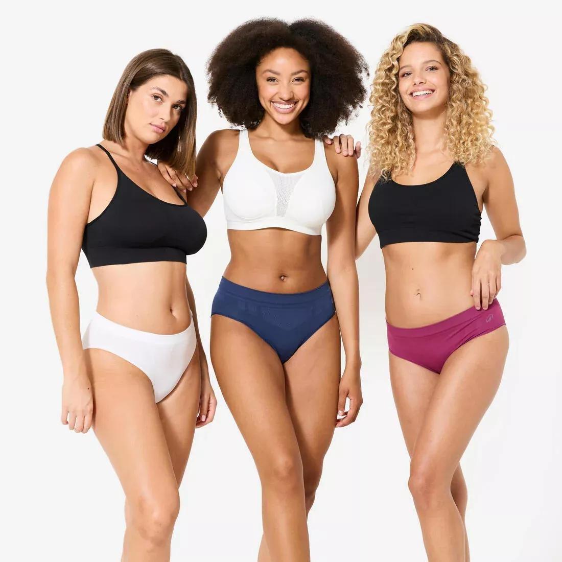 Women Seamless Briefs - Tri-Pack, Grey, No Color, medium