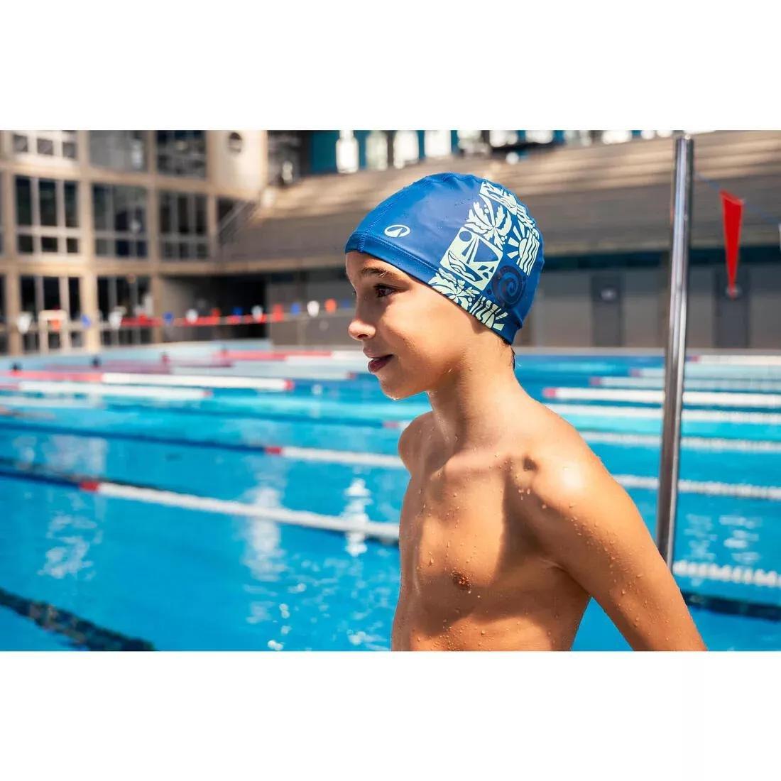Coated mesh swimming cap - Printed fabric - Size S, White, No Color, large image number 8