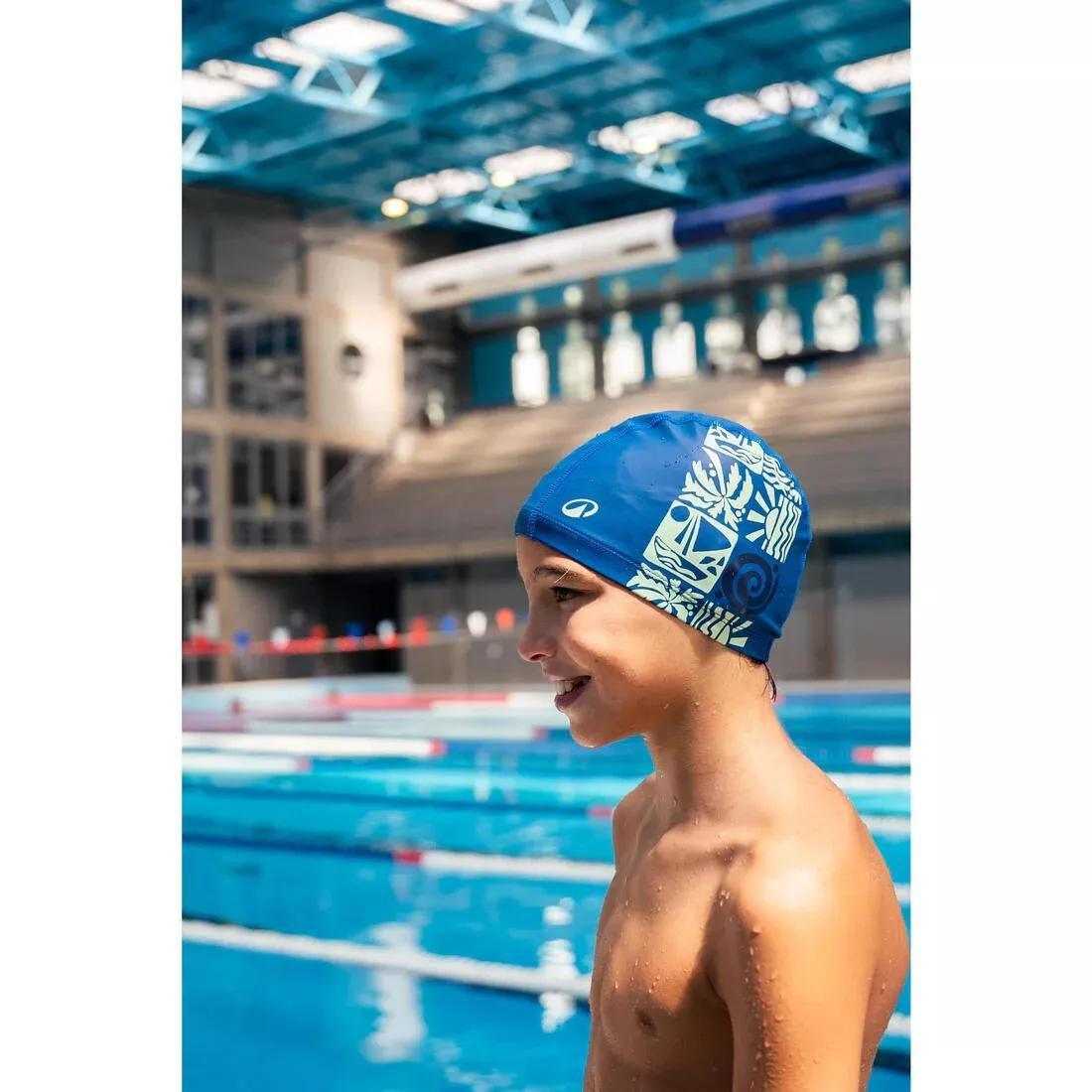 Coated mesh swimming cap - Printed fabric - Size S, White, No Color, large image number 9