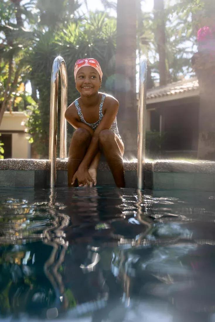 PEARL PINK Coated mesh swim cap - Plain fabric - Size S- Pink, No Color, large image number 4