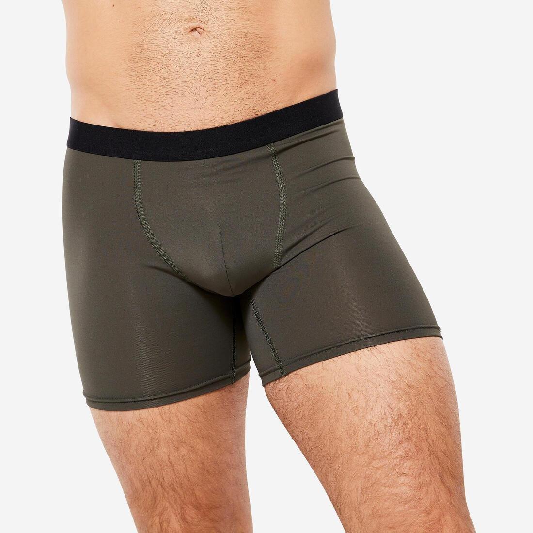 Men's Breathable Microfibre Boxers - Tri-Pack, Dark Blue/Khaki, No Color, large image number 5