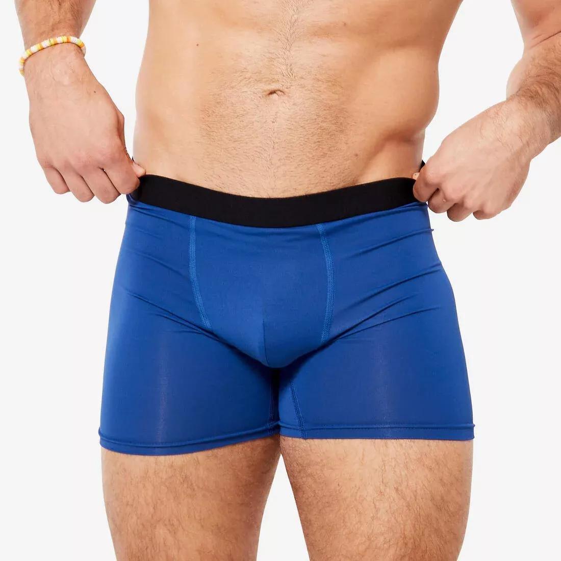 Men's Breathable Microfibre Boxers - Tri-Pack, Dark Blue/Khaki, No Color, large image number 9