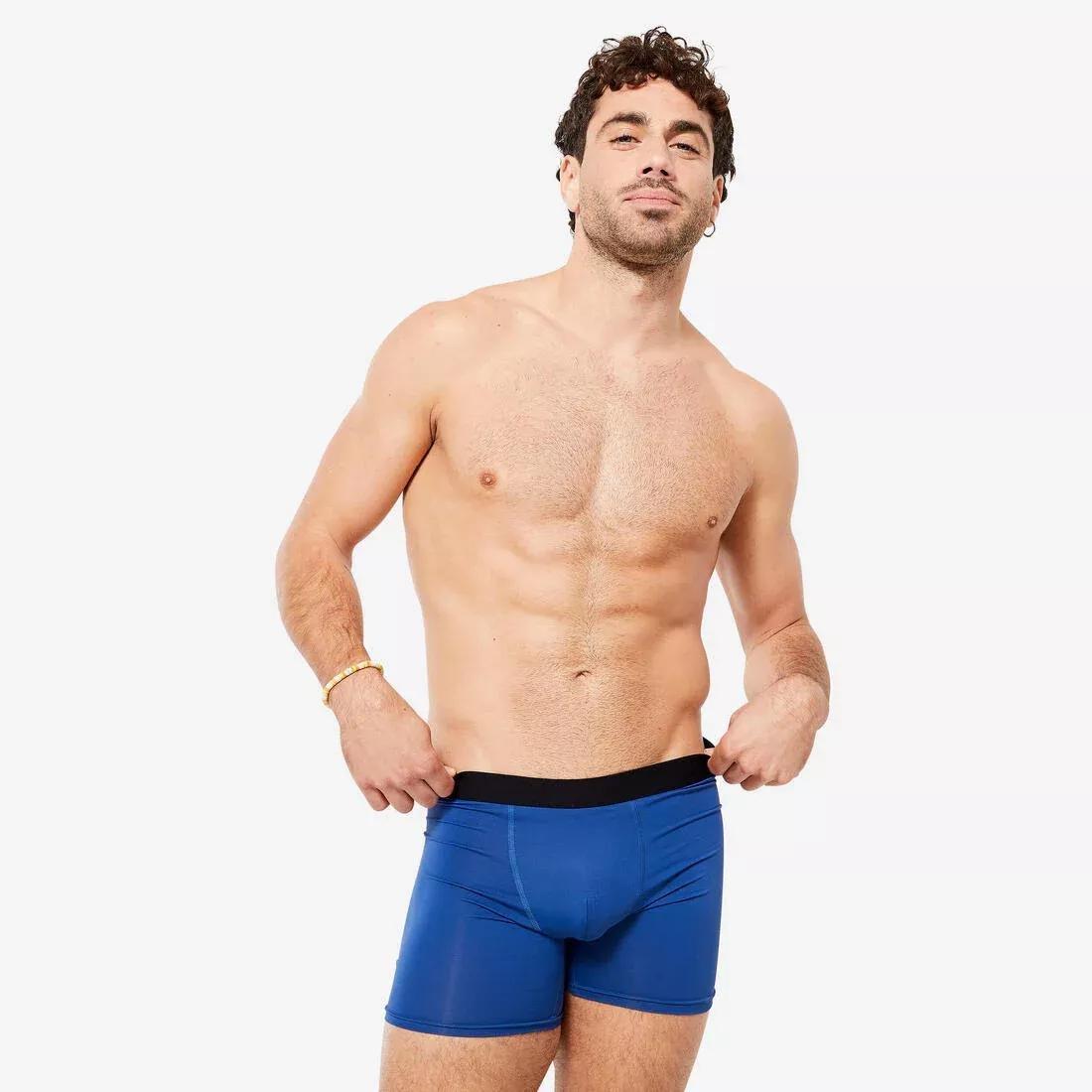 Men's Breathable Microfibre Boxers - Tri-Pack, Dark Blue/Khaki, No Color, large image number 10
