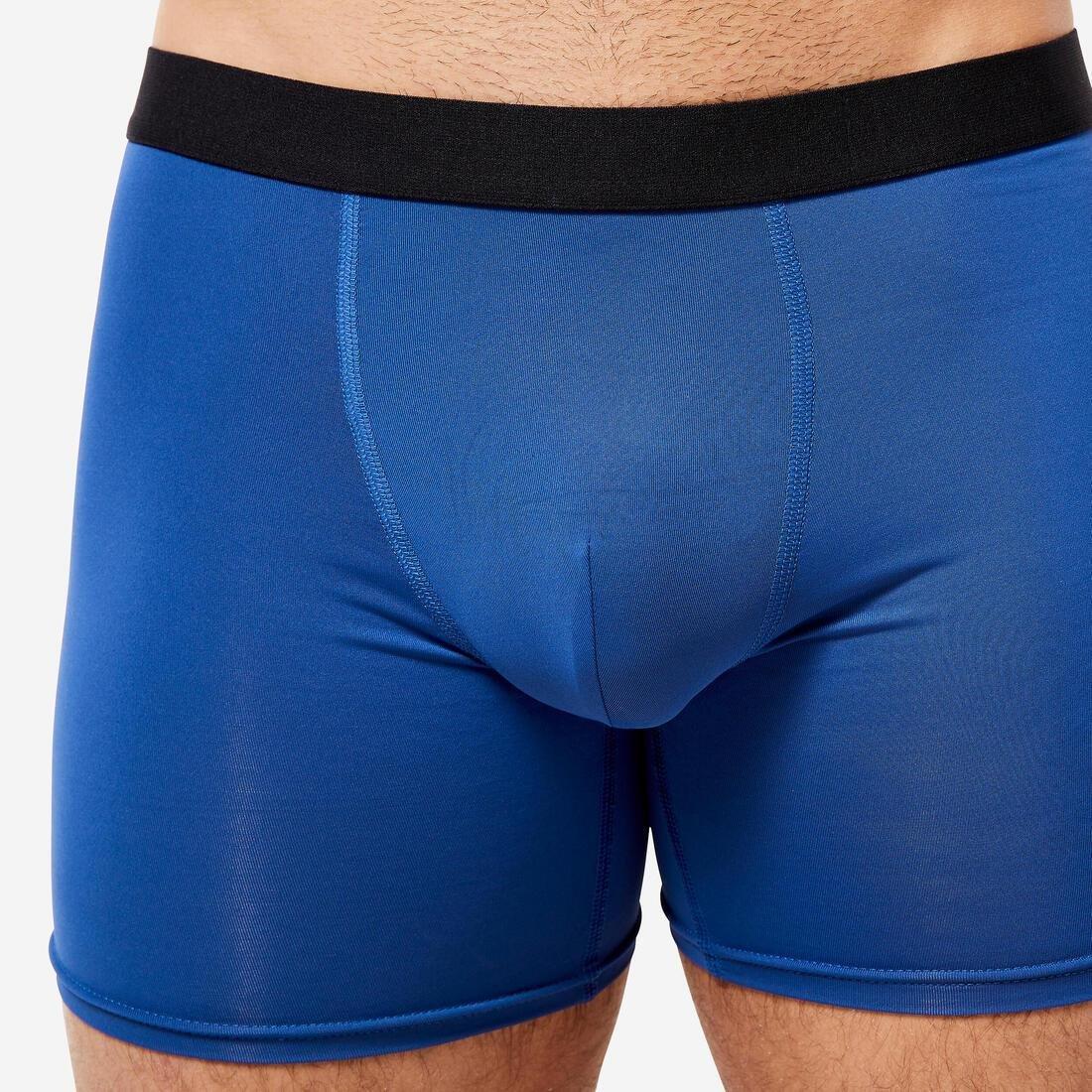 Men's Breathable Microfibre Boxers - Tri-Pack, Dark Blue/Khaki, No Color, large image number 12