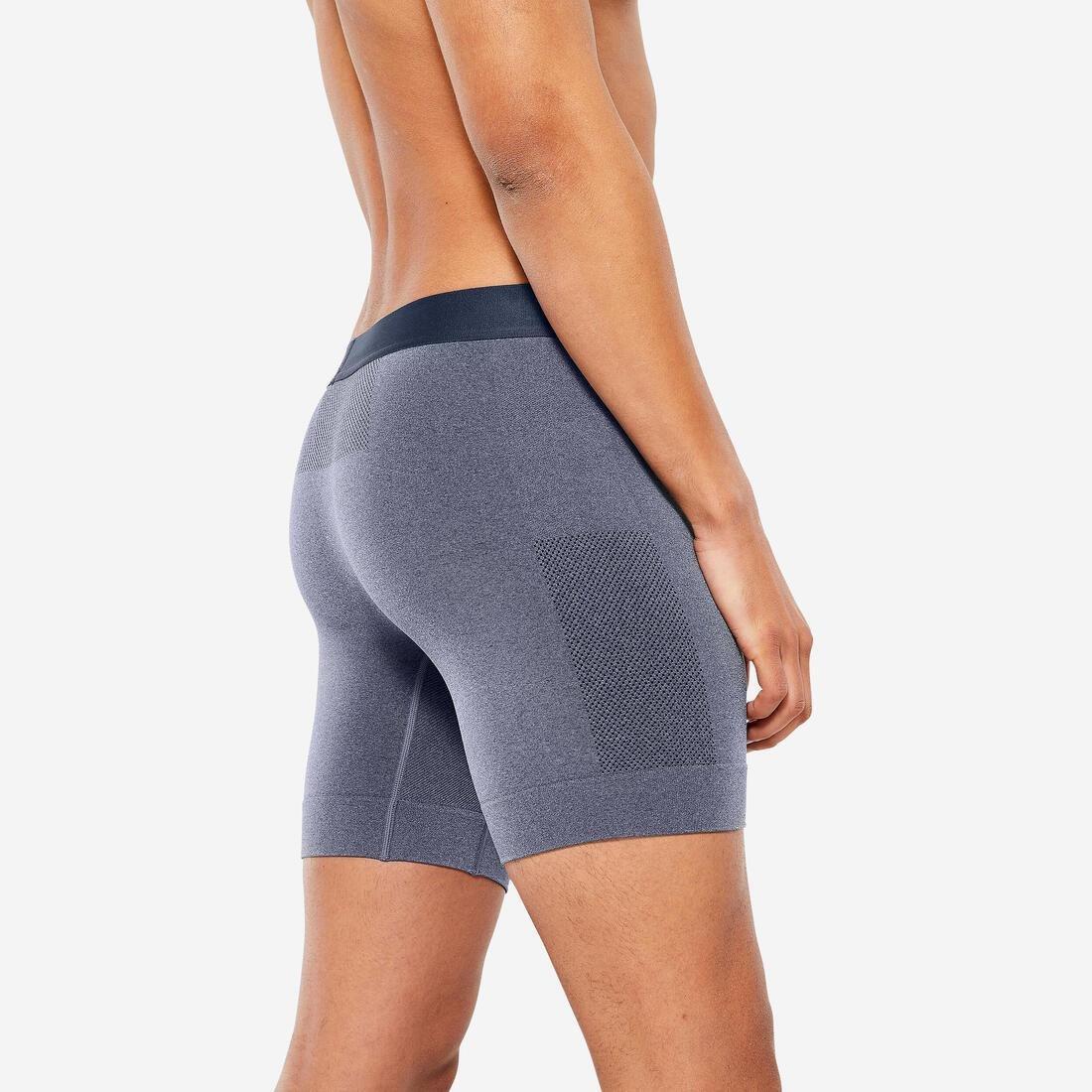 ASPHALT BLUE Men's long seamless boxer - Dark blue, , large image number 2