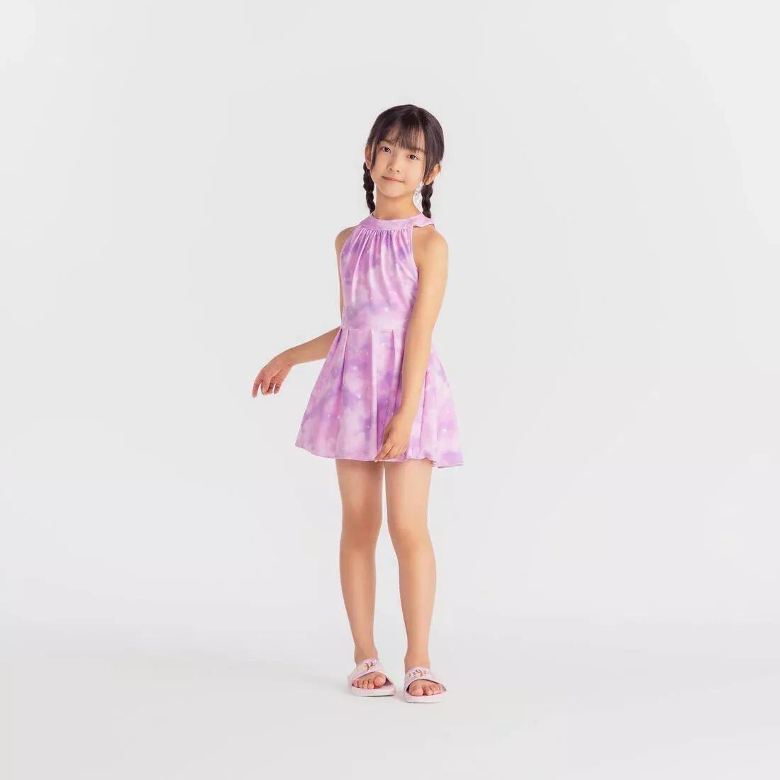 Kids Girls One Piece Skirt Swimsuit - 1P Mini Amber Sky, Pink, No Color, large image number 2