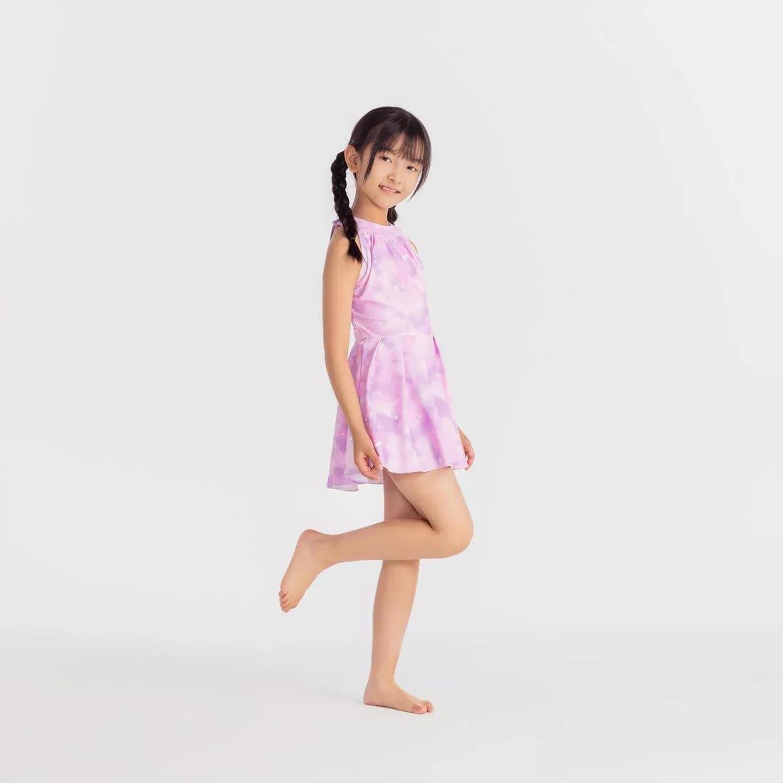 Kids Girls One Piece Skirt Swimsuit - 1P Mini Amber Sky, Pink, No Color, large image number 3