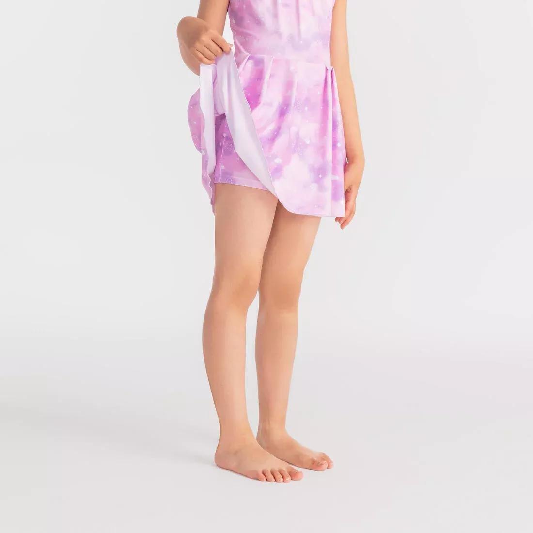 Kids Girls One Piece Skirt Swimsuit - 1P Mini Amber Sky, Pink, No Color, large image number 4