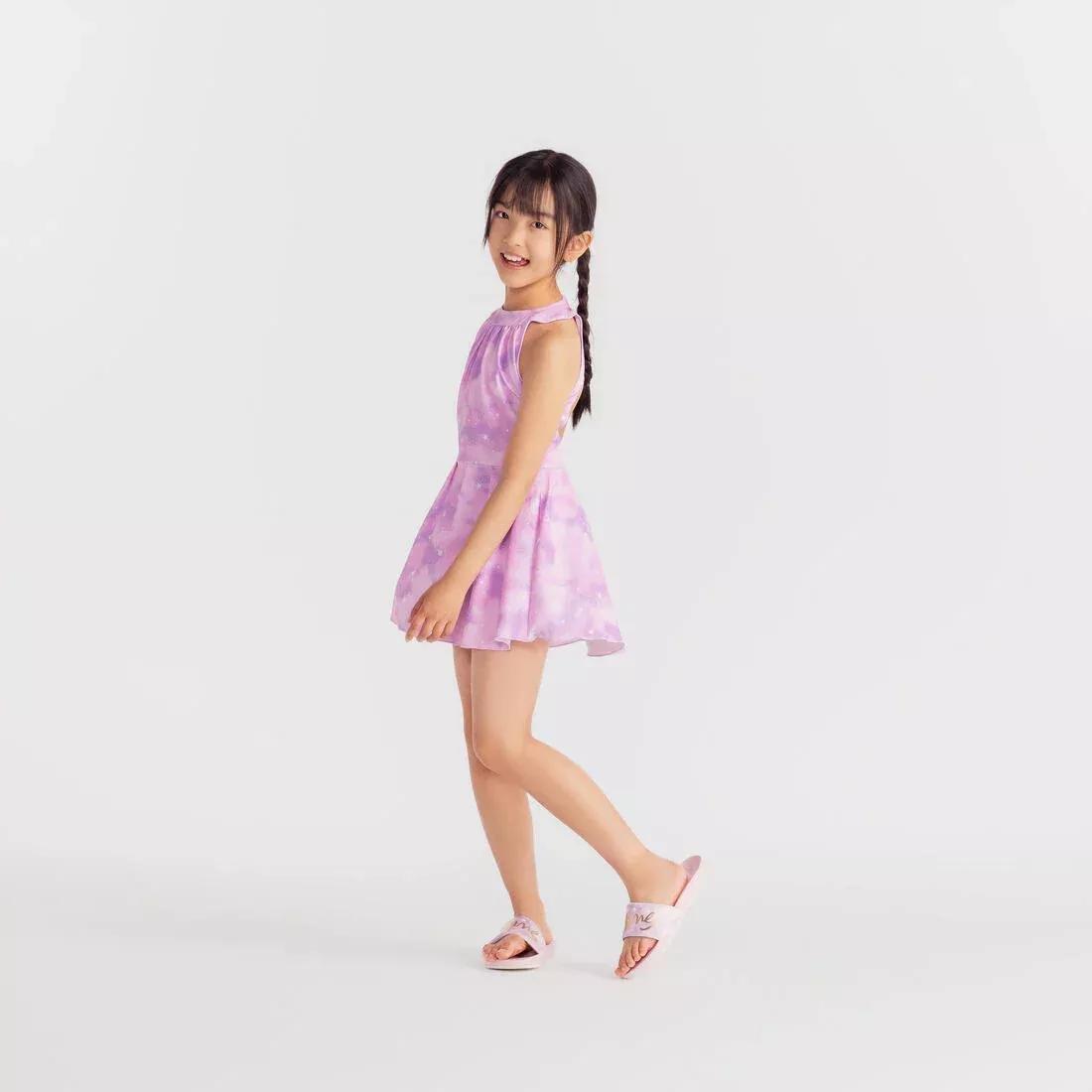 Kids Girls One Piece Skirt Swimsuit - 1P Mini Amber Sky, Pink, No Color, large image number 6