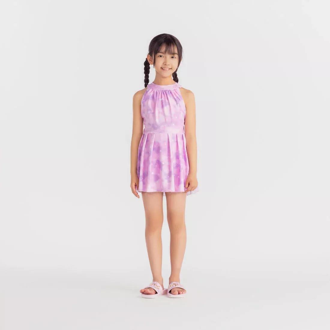 Kids Girls One Piece Skirt Swimsuit - 1P Mini Amber Sky, Pink, No Color, large image number 8