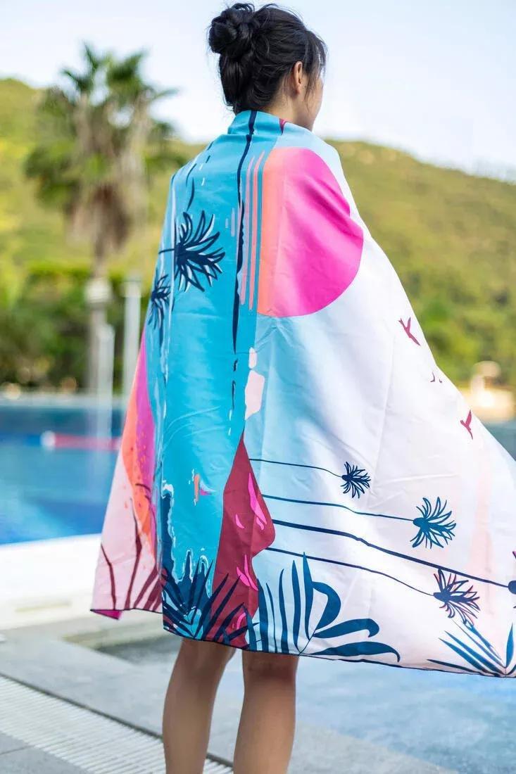 ASH GREEN Microfibre Swimming Towel Size XL 110 x 175 cm - Print, 5401_000, large image number 6