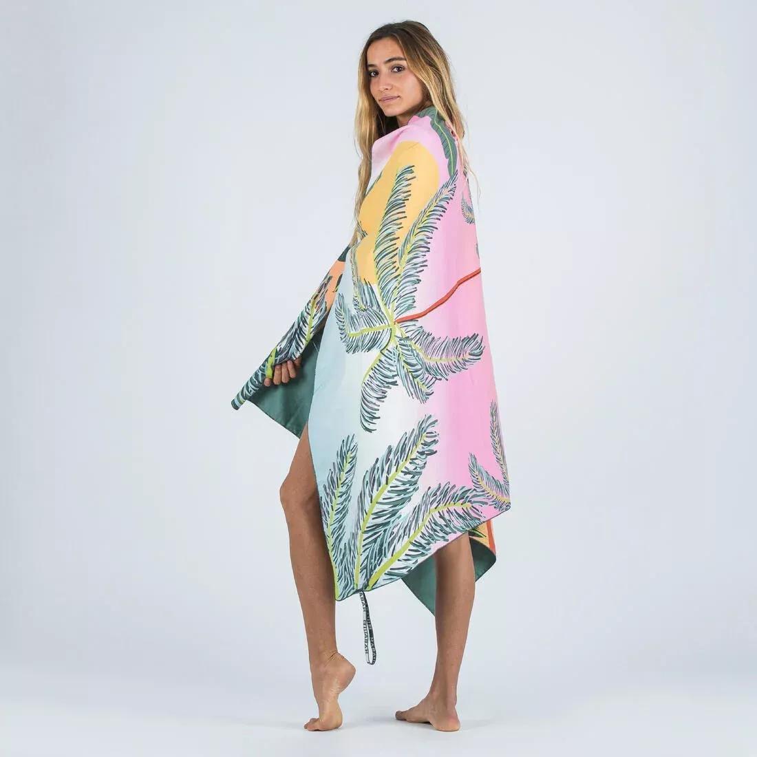 Microfibre Swimming Towel Size XL 110 x 175 cm - Print, peach orange, 5401_000, large image number 8