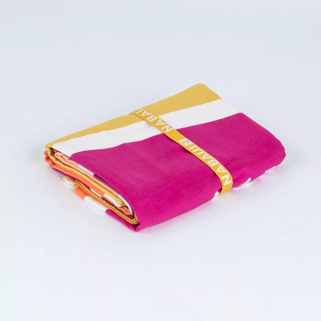 Microfibre Swimming Towel Size XL 110 x 175 cm - Print, peach orange, 5401_000, large image number 9